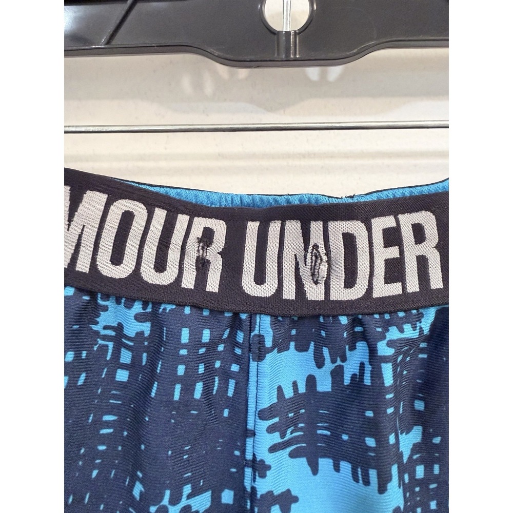 GU UNDER ARMOUR Women's Shorts SIZE SM Heat Gear Loose Turquoise/Black - Picture 2 of 7
